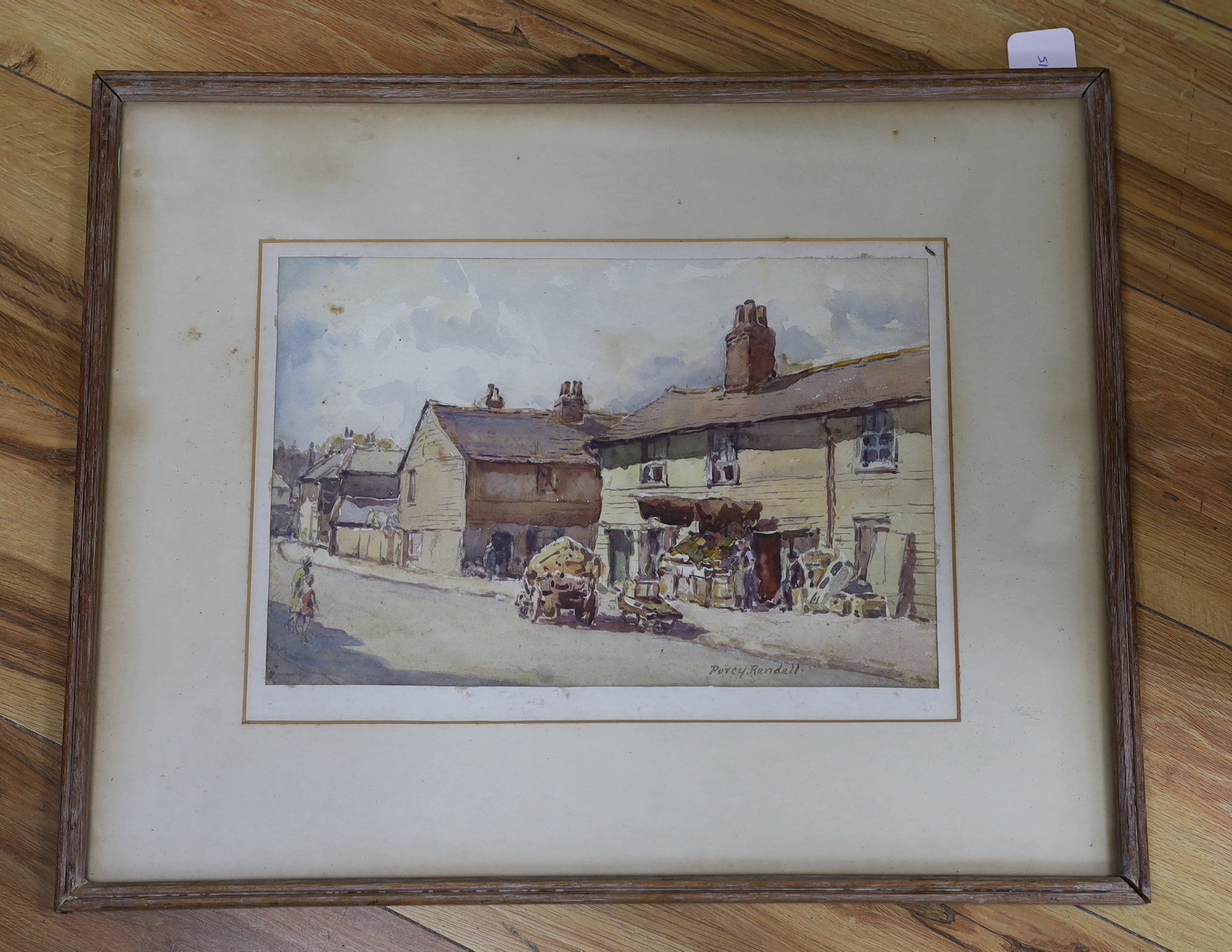 Percy Rendell (1872-1955), watercolour, 'Pump Pail, Croydon', signed, 23 x 35cm